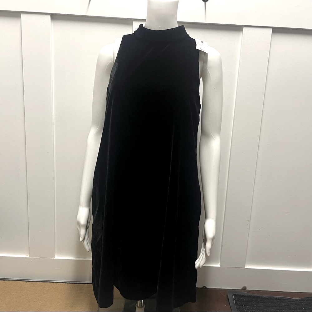 NWT Temperance black velvet high neck dress size XS